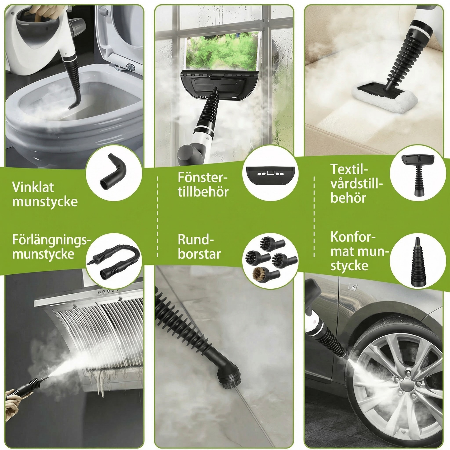 PureSteam™ – Kraftfull Ångrengörare med Flera Tillbehör