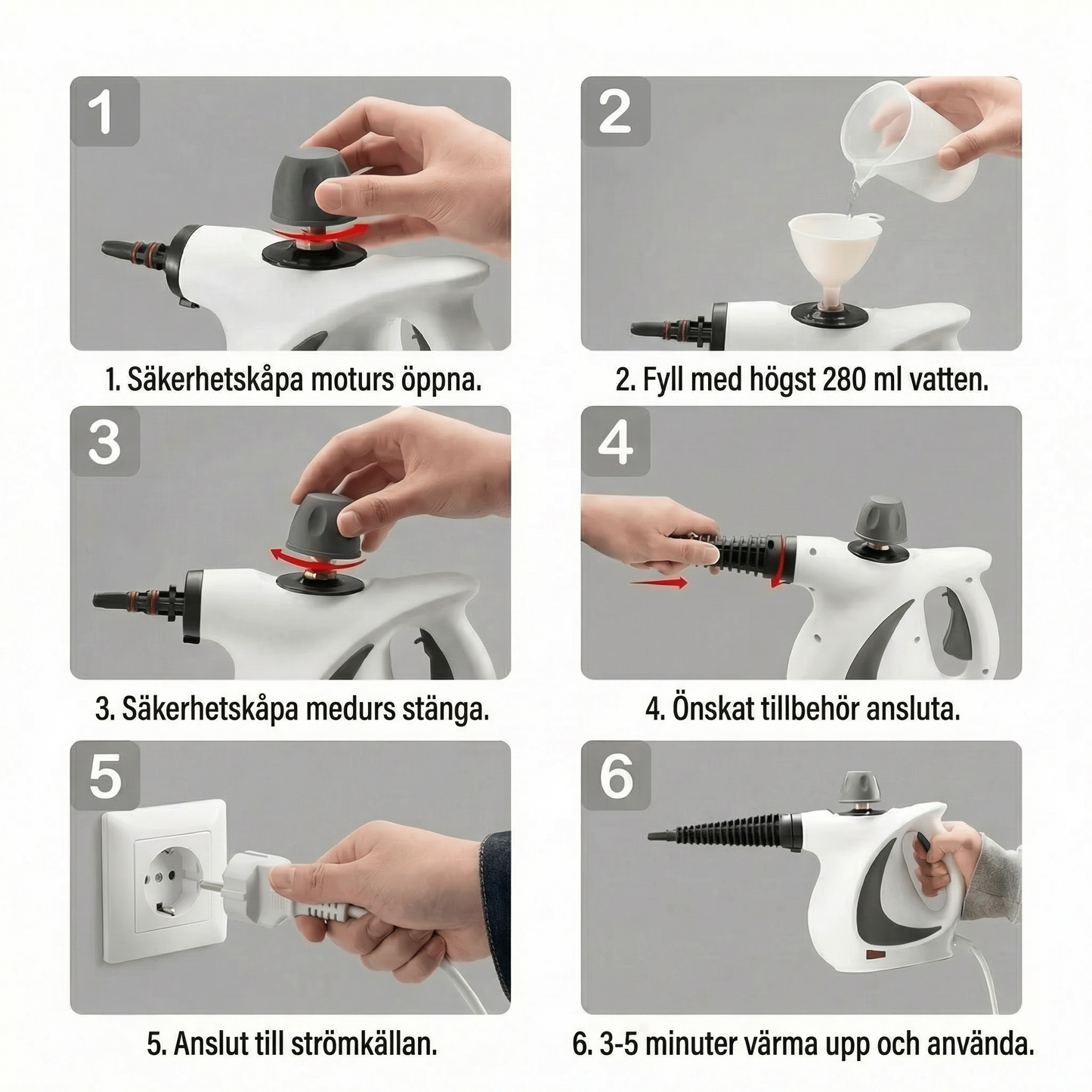 PureSteam™ – Kraftfull Ångrengörare med Flera Tillbehör