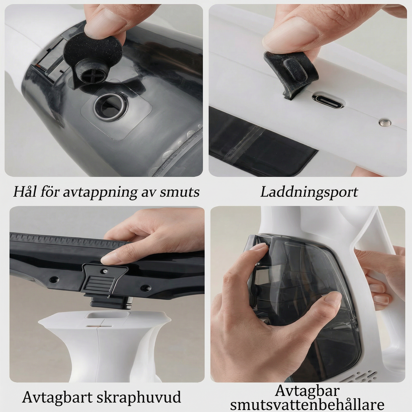 SmartDry™ – Elektrisk Fönsterskrapa med Vakuum & Behållare